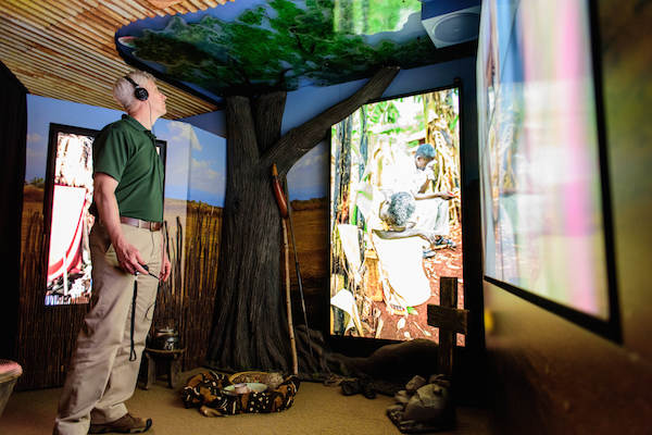 Guests experience first hand what it's like to live in World Vision sponsorship regions such as South America, Africa, and South Asia through audio and visual aides in the World Vision Experience mobile exhibit at Faith Community Church in Hopkinton, MA.